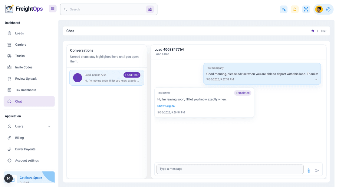 Multilingual operational chat
